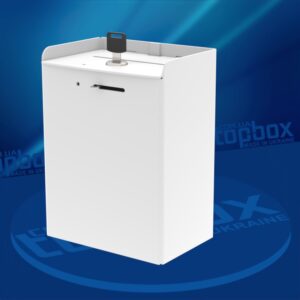 Біла скринька для збору пожертв 150x200x100 мм, об'єм 3 л.