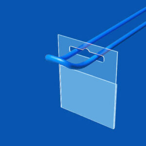 Акриловий цінникотримач під європейський гачок під формат єврофлаєр 99x210 мм вертикальний