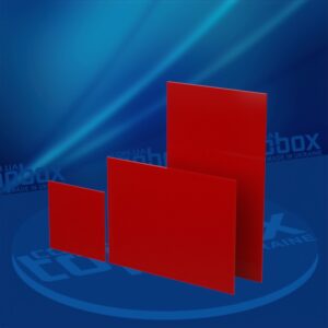 Акрил червоного кольору розміром 300x300 мм. Товщина 3 мм